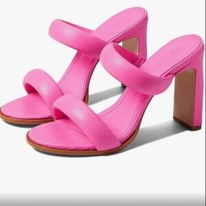 Schutz Deri pink leather sandal pumps NIB